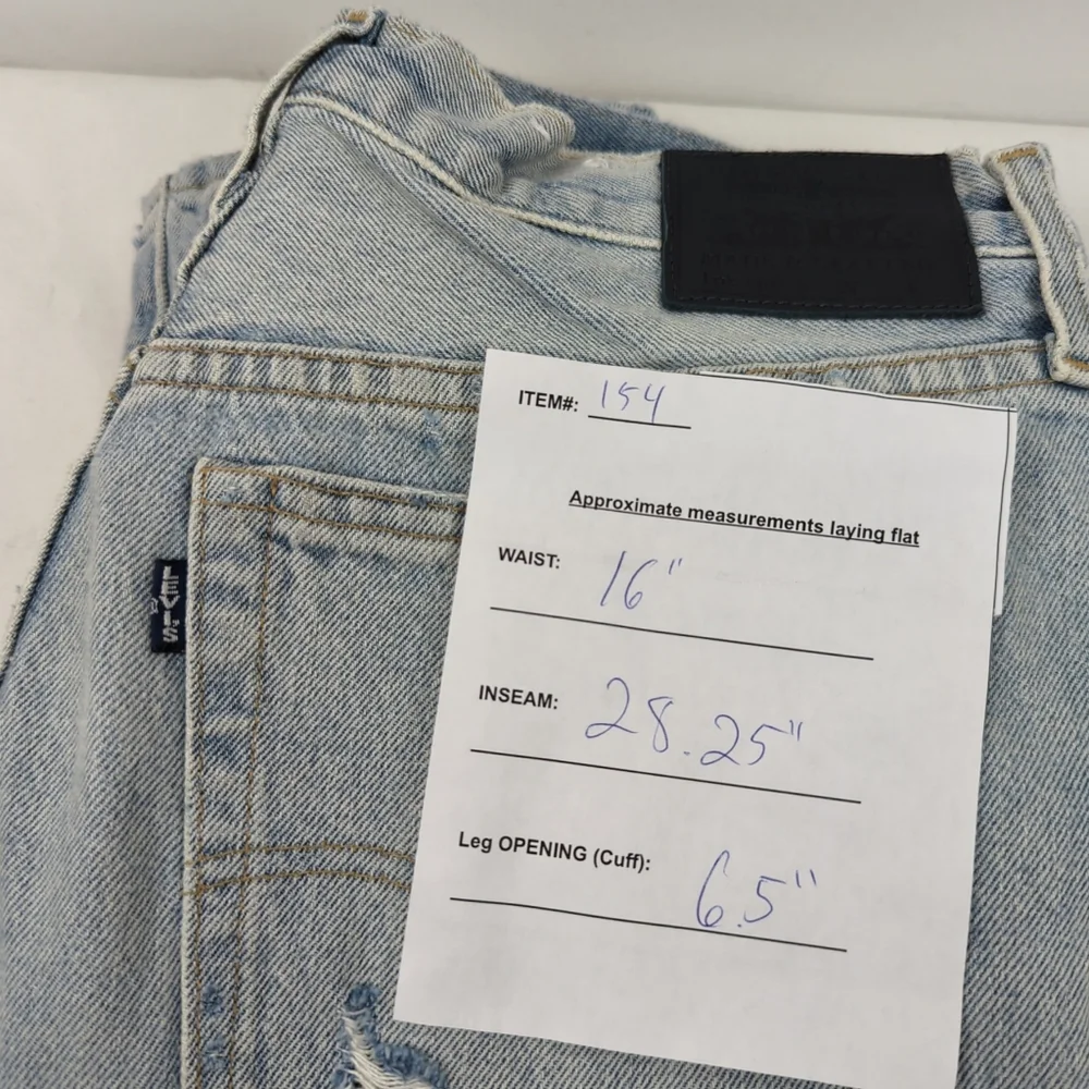 Levis 501 S Skinny Made and Crafted Patchwork Selvedge Jeans Big E - 34 - Picture 14 of 16